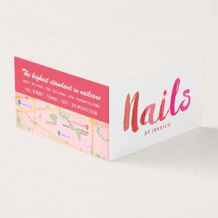 Modern Roze, Nail Technicus, Nail Salon Loyalty Visitekaartjes
