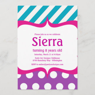 Modern Roze op de Blauwgroen uitnodiging van het P