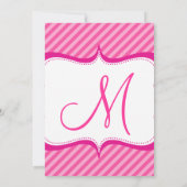 Modern Roze op de uitnodiging van Hot Pink Stripe (Achterkant)