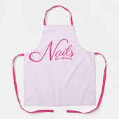 Modern roze op roze nagellijst wit platform schort (Voorkant)
