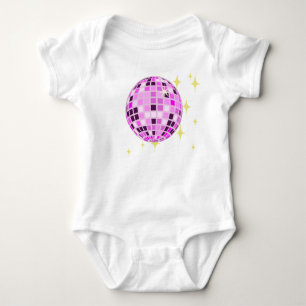 Modern roze Paarse retro discobal Romper