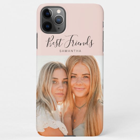 Modern Roze | Persoonlijke foto Beste vrienden Gif iPhone Hoesje (Achterkant)
