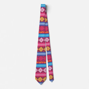 Modern roze peruviaanse patroonpatroon stropdas
