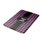 Modern Roze Plaid controleert patroon Monogram Badmat (Gekanteld)