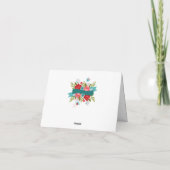 Modern roze pokstip bedankkaart (Achterkant)