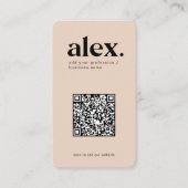 Modern Roze QR Code Logo Visitekaartje (Voorkant)