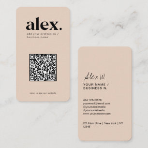 Modern Roze QR Code Logo Visitekaartje