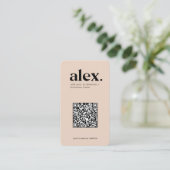Modern Roze QR Code Logo Visitekaartje (Staand voorkant)