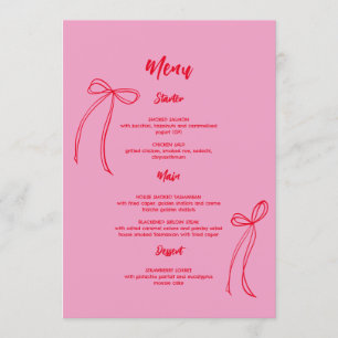 Modern Roze Rode Vlinder Verjaardagsmenu Menu