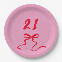 Modern Roze Rood 21e Verjaardag Boog Illustratie