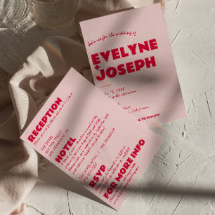 Modern Roze Rood Alles In Een Leuke Vette Funky Br Kaart