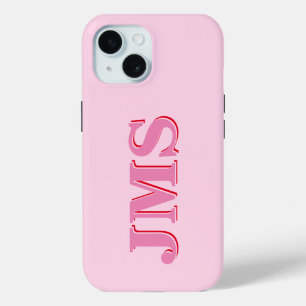 Modern roze rood drie letter Initiaal monogram