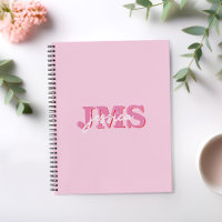 Modern roze rood drie letter Initiaal monogram