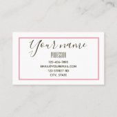 Modern roze roze roze stijlvol visitekaartje (Achterkant)