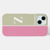 Modern Roze Sage Groen Monogram Case-Mate iPhone Case (Achterkant (horizontaal))