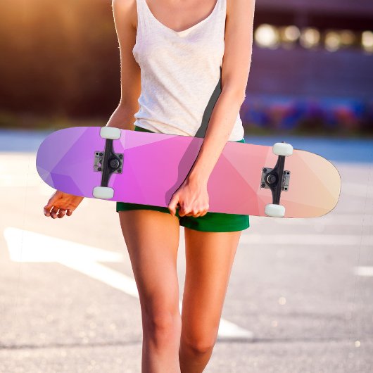 Modern roze schaduw geometrisch patroon skateboard