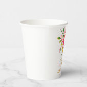 Modern Roze Sinaasappel Bloemen Baby shower Custom Papieren Bekers (Rechts)