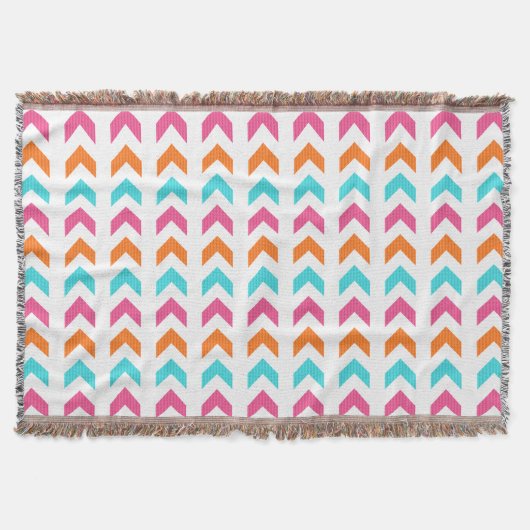Modern Roze, Sinaasappel, het Geometrische Patroon Deken (Voorkant)