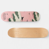 Modern roze sky Japans tekenbord Skateboard (Horizontaal)