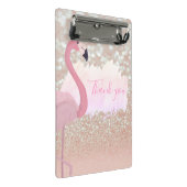 Modern Roze Sparkly Flamingo, Dank u Mini Klembord (Schuin)
