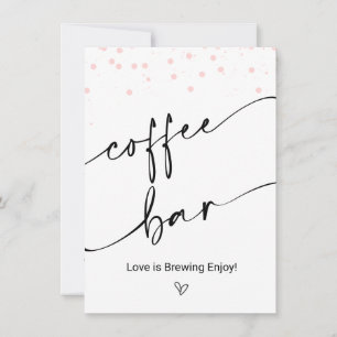 Modern Roze Stippen Coffee Bar Bord Kaart