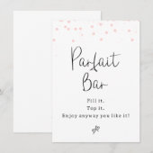 Modern Roze Stippen Parfait Bar Sign Kaart (Voorkant / Achterkant)