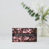 Modern Roze Subtiele Glitter Bokeh | VISITEKAARTJE (Staand voorkant)