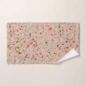 Modern roze terrazzo printpatroon bad handdoek (Handdoek)