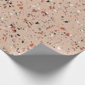 Modern roze terrazzo printpatroon cadeaupapier (Hoek)