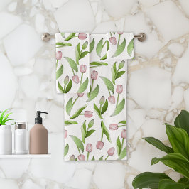 Modern roze Tulip Bad Handdoek