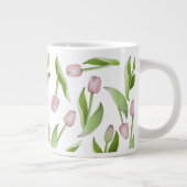 Modern roze Tulp Patroon Extra Grote Beker (Rechts)
