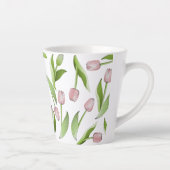 Modern roze Tulp Patroon Latte Mok (Rechts)