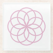 Modern roze ventilator Mandala Glazen Onderzetter (Voorkant)