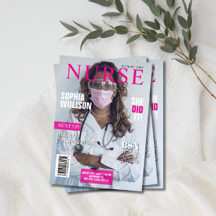 Modern Roze verpleegkundig magazine afstuderen fot Kaart