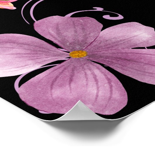 Modern roze vlinders Vrijgezellenfeest welkomstbor Poster (Hoek)