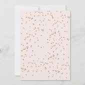 Modern Roze Waterverf Bloemen Goud Glitter Bruilof Kaart (Achterkant)