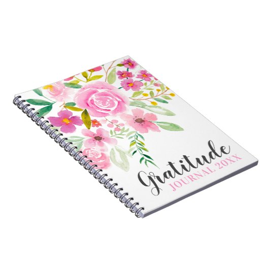 Modern roze waterverf dankbaarheid tijdschrift notitieboek (Rechterzijde)