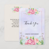 Modern roze Waterverf Floral Bouquet bedankt (Voorkant / Achterkant)