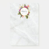 Modern Roze Waterverf Floral Bouquet Monogram Post-it® Notes (Voorkant)