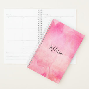 Modern Roze Waterverf Girl   NAAM toevoegen Planner