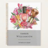 Modern roze Waterverf Makeup Artist Girly Chic Planner (Voorkant)