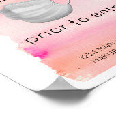 Modern roze Waterverf penseel masker vereist Poster (Hoek)