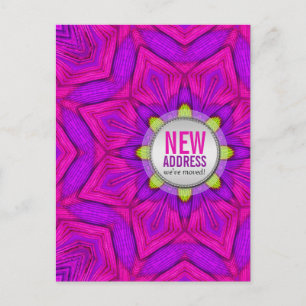 Modern Roze We hebben het nieuwe Briefkaart Adres 