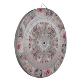 Modern Roze Wit Bloemen Dartboard Dartbord (Voorkant Links)