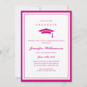 Modern Roze & Wit Script Afstuderen Foto Kaart (Voorkant)