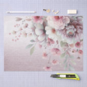 Modern Roze Witte Bloem Tissuepapier (Craft)