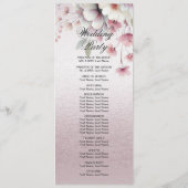 Modern Roze Witte Bloemen Trouwprogramma Programma (Achterkant)