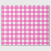 Modern roze witte buffelruitjespatroon cadeaupapier (Vlak)