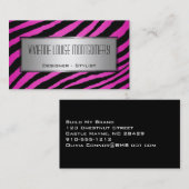 Modern roze Zebra Professional Visitekaartje (Voorkant / Achterkant)