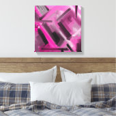 Modern Roze Zwart Grijs Abstract Decoratief Kunstw Canvas Afdruk (Insitu (Slaapkamer))